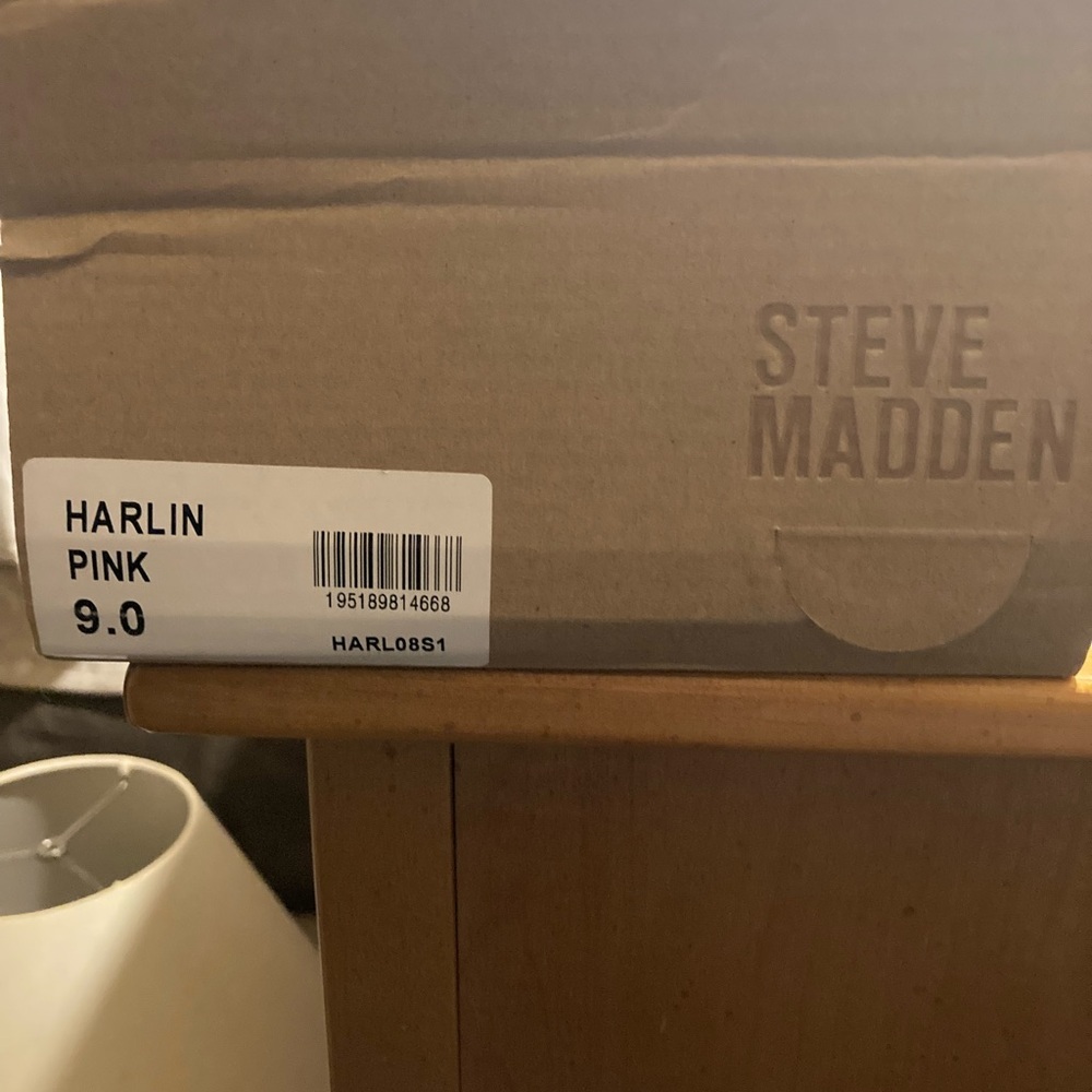 Steve Madden Harlin Sandal in Pink Size 9 Chunky Peach Strap 🍑 with Heeled Rear - Picture 4 of 5